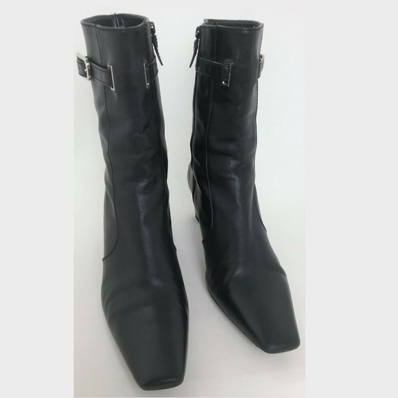 ๐ Cole Haan Black Leather Booties Boot 6ยฝ N Nike - Picture 9 of 12